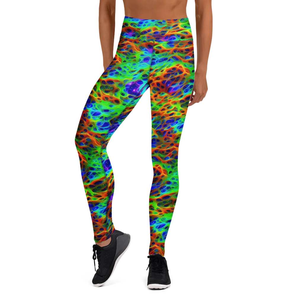Cosmic Membrane on Yoga Leggings — Front