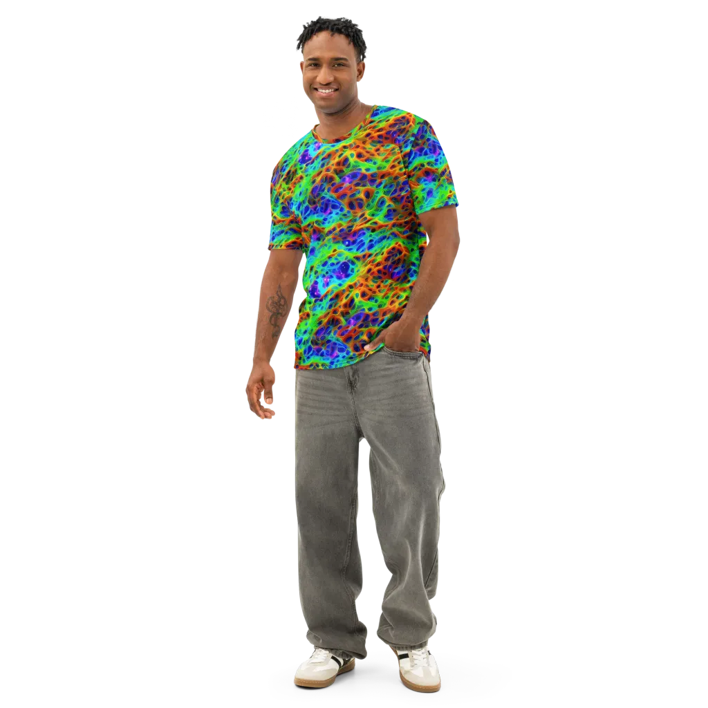 Cosmic Membrane on Men's Cotton Crew Neck T-Shirt — Front