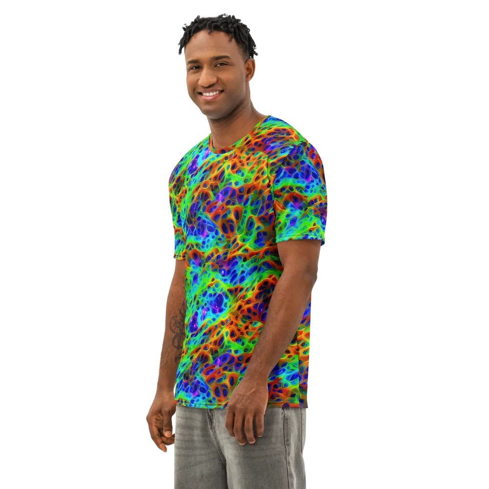 Cosmic Membrane on Men's Cotton Crew Neck T-Shirt — Left Front