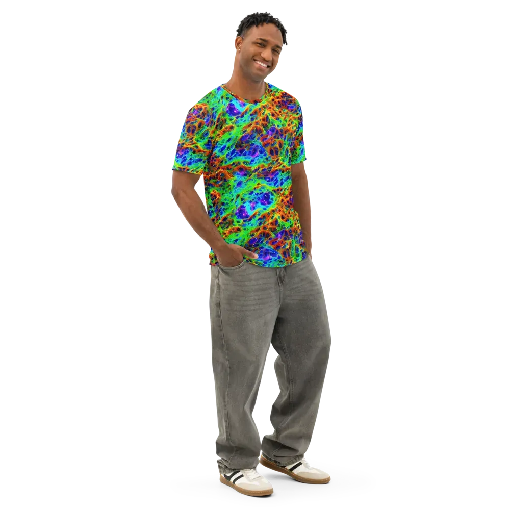 Cosmic Membrane on Men's Cotton Crew Neck T-Shirt — Right Front