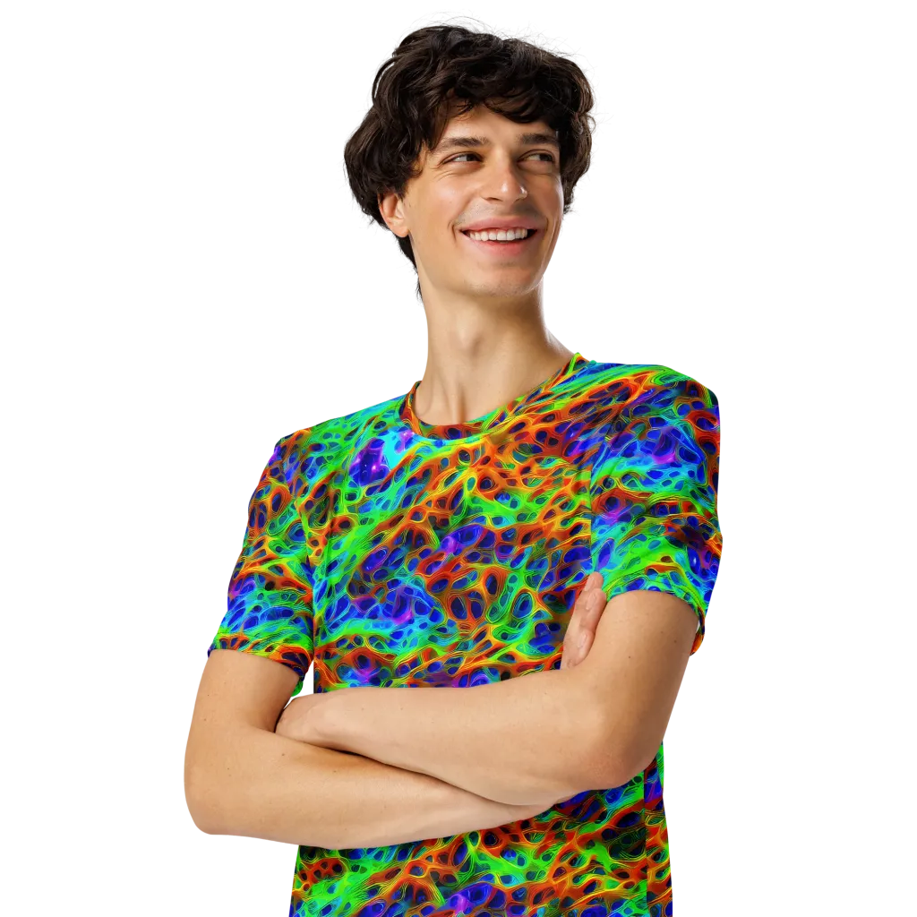 Cosmic Membrane on Men's Crew Neck T-Shirt — Left Front