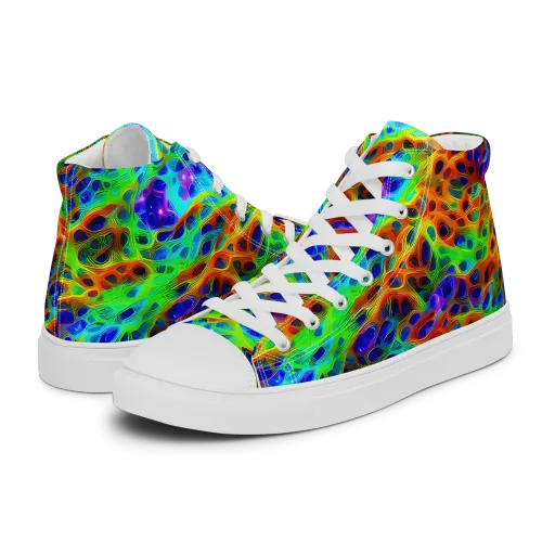 Cosmic Membrane on a Men's High Top Canvas Shoes