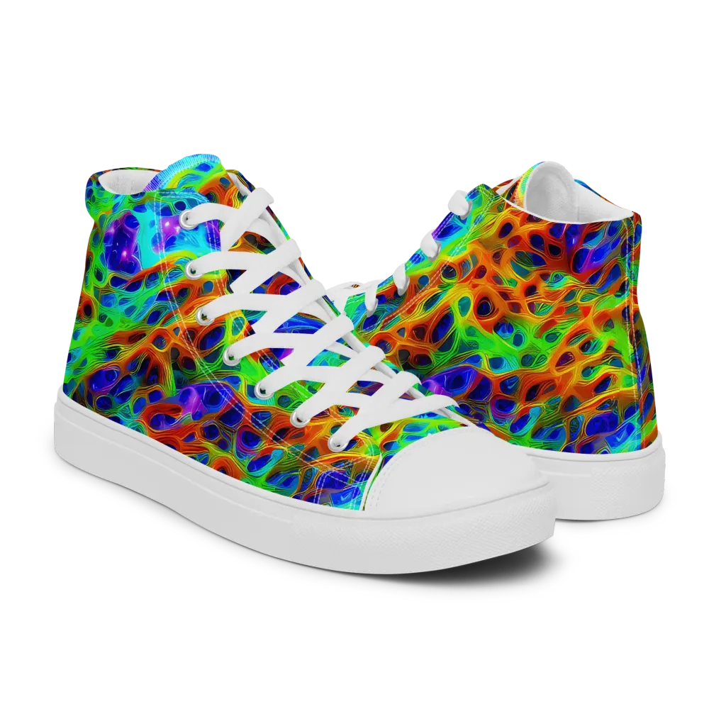 Cosmic Membrane on Men's High Top Canvas Shoes — Right