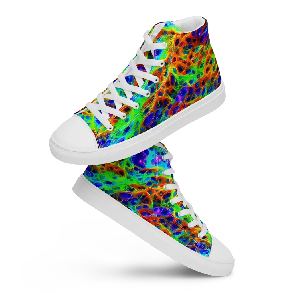 Cosmic Membrane on Men's High Top Canvas Shoes — Front