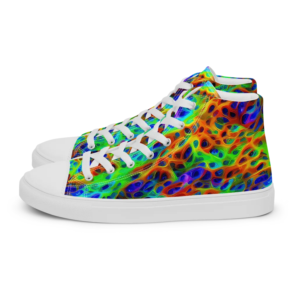 Cosmic Membrane on Women's High Top Canvas Shoes — Left