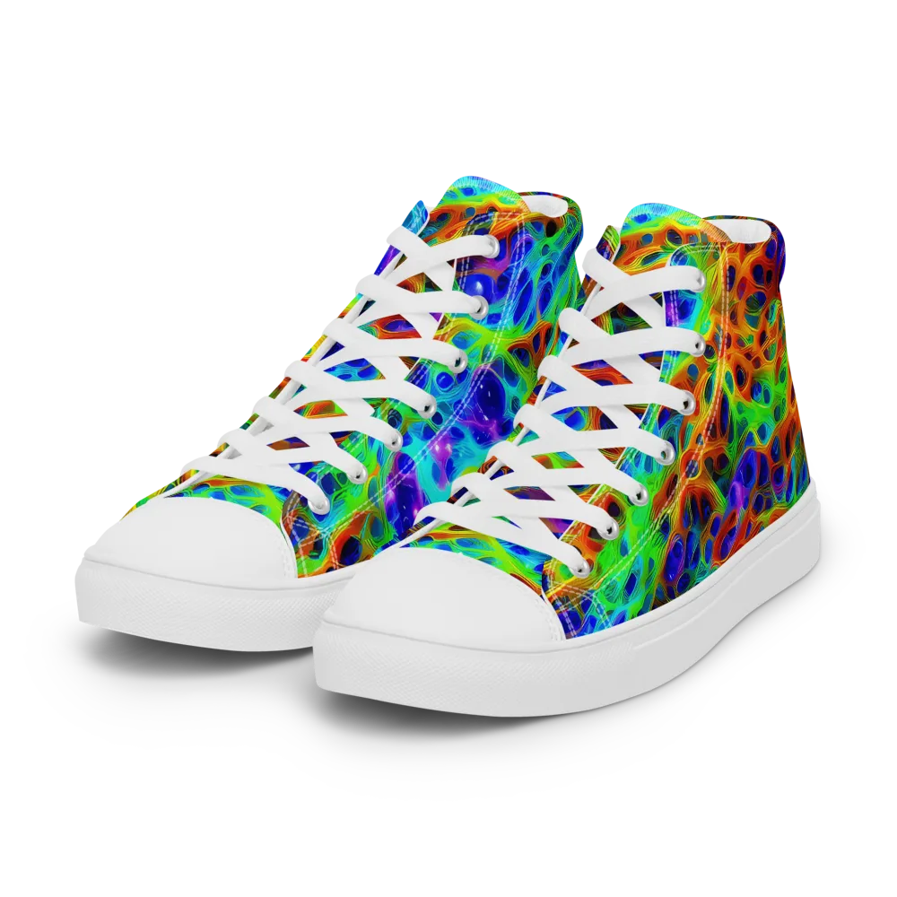 Cosmic Membrane on Women's High Top Canvas Shoes — Left Front