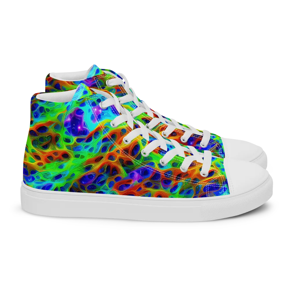 Cosmic Membrane on Women's High Top Canvas Shoes — Right