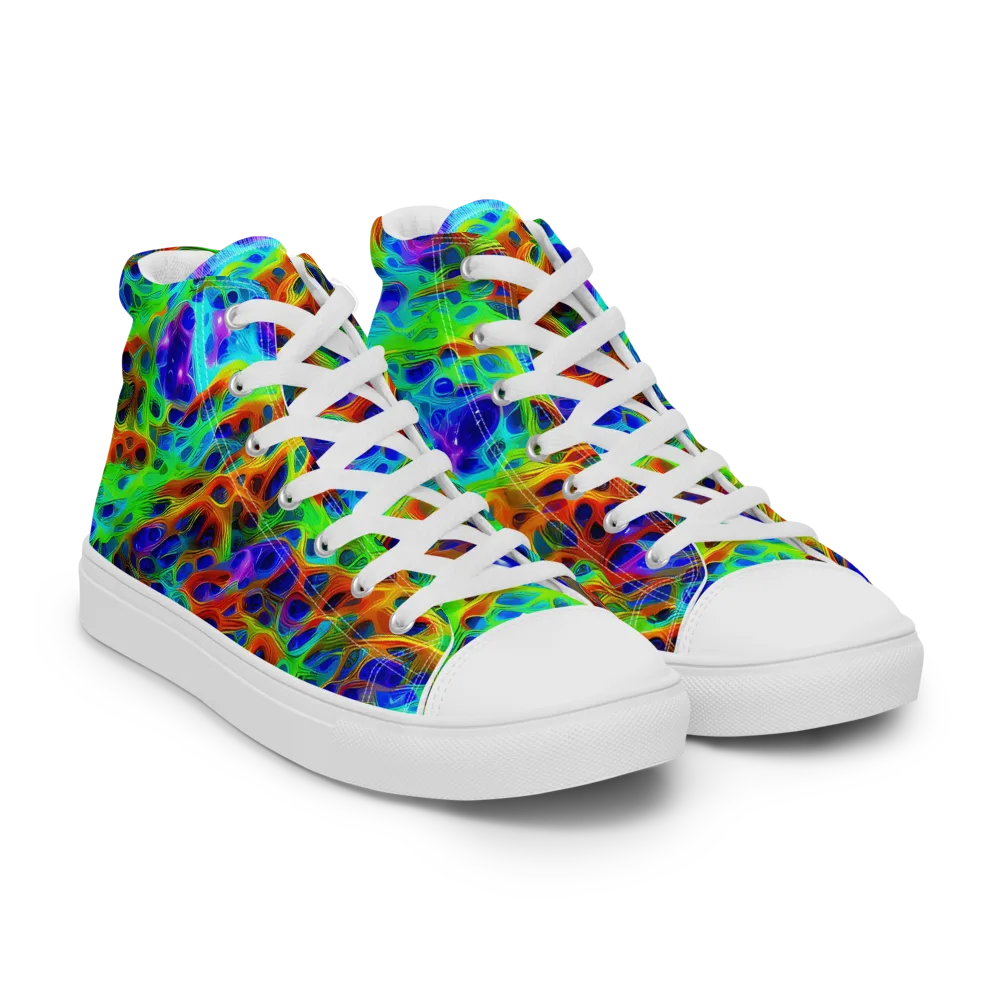 Cosmic Membrane on Women's High Top Canvas Shoes — Right Front
