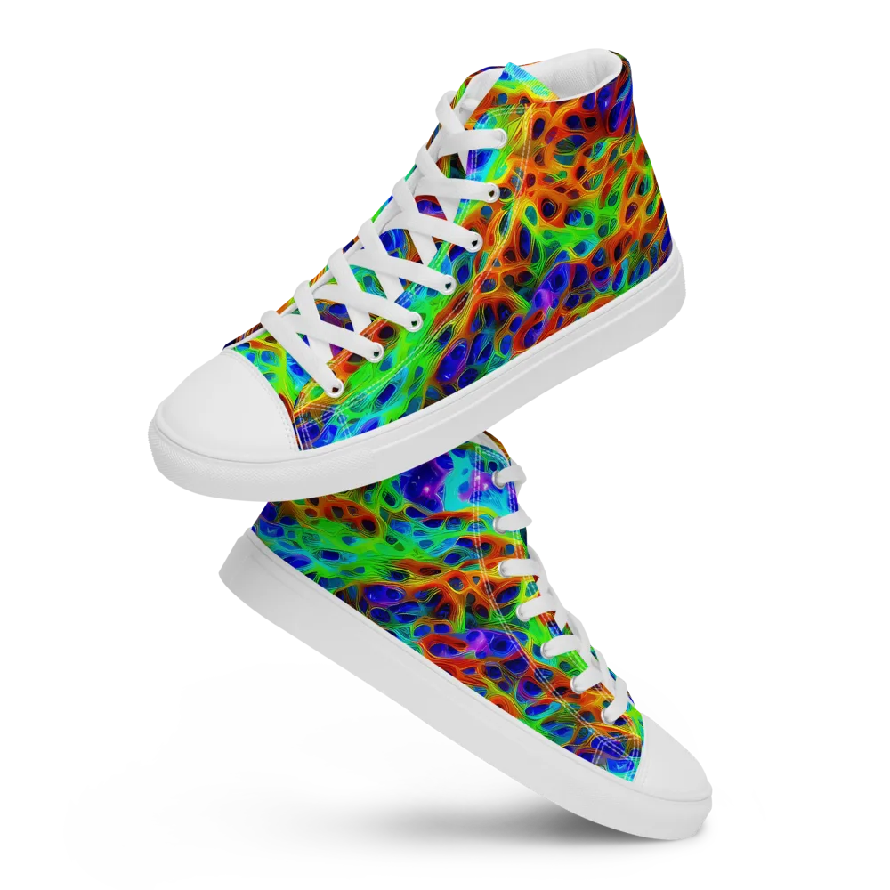 Cosmic Membrane on Women's High Top Canvas Shoes — Front