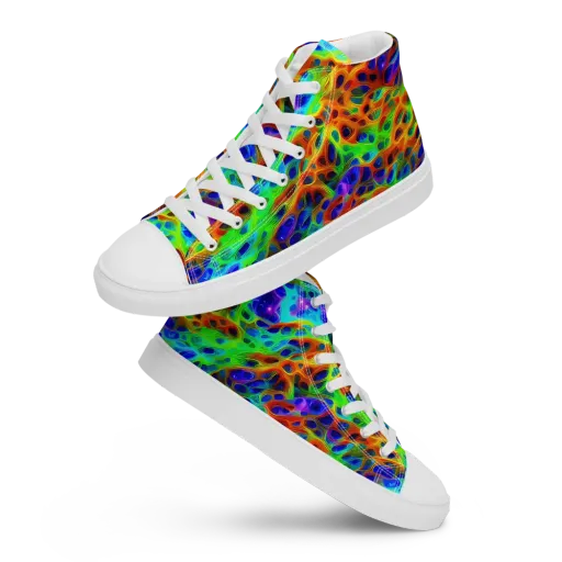 Cosmic Membrane on a Women's High Top Canvas Shoes