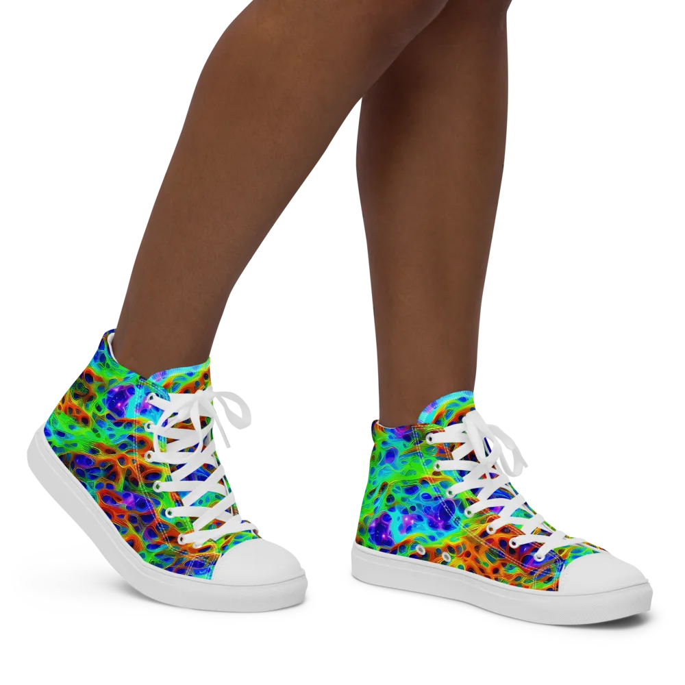 Cosmic Membrane on Women's High Top Canvas Shoes — Right