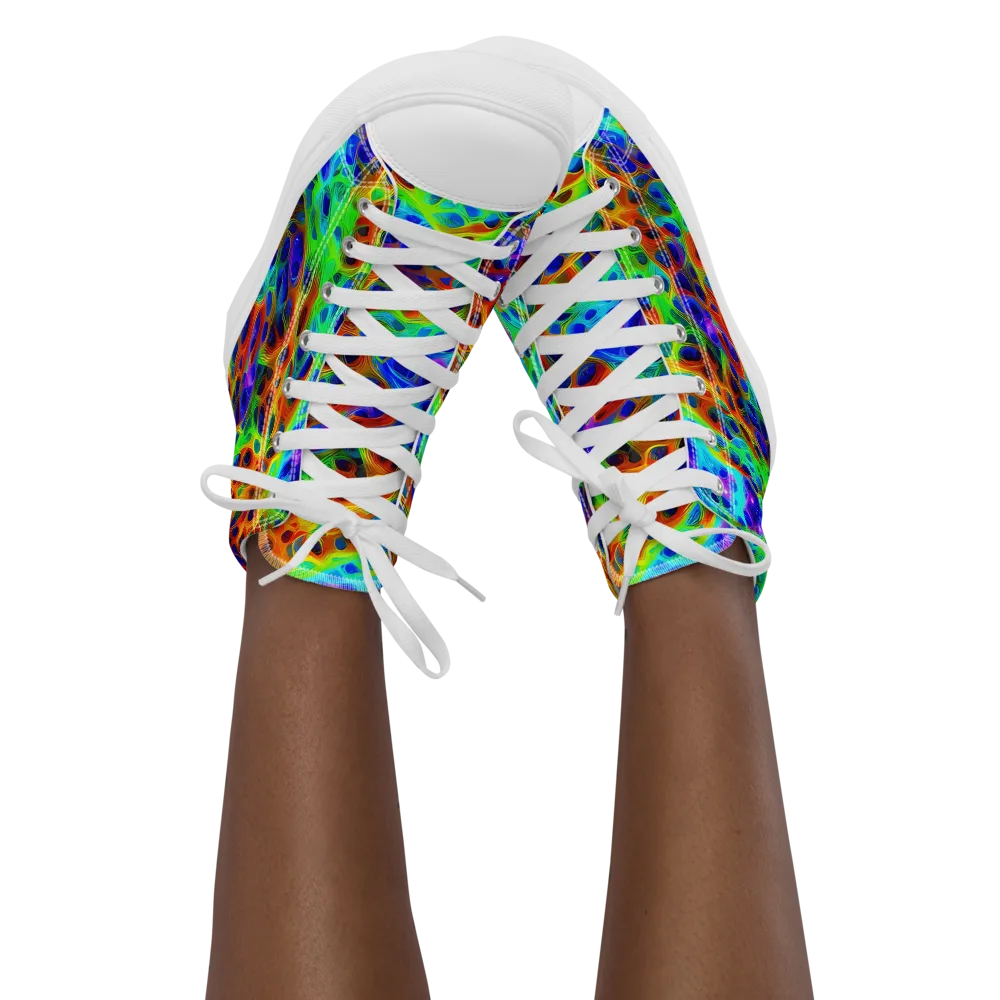 Cosmic Membrane on Women's High Top Canvas Shoes — Front