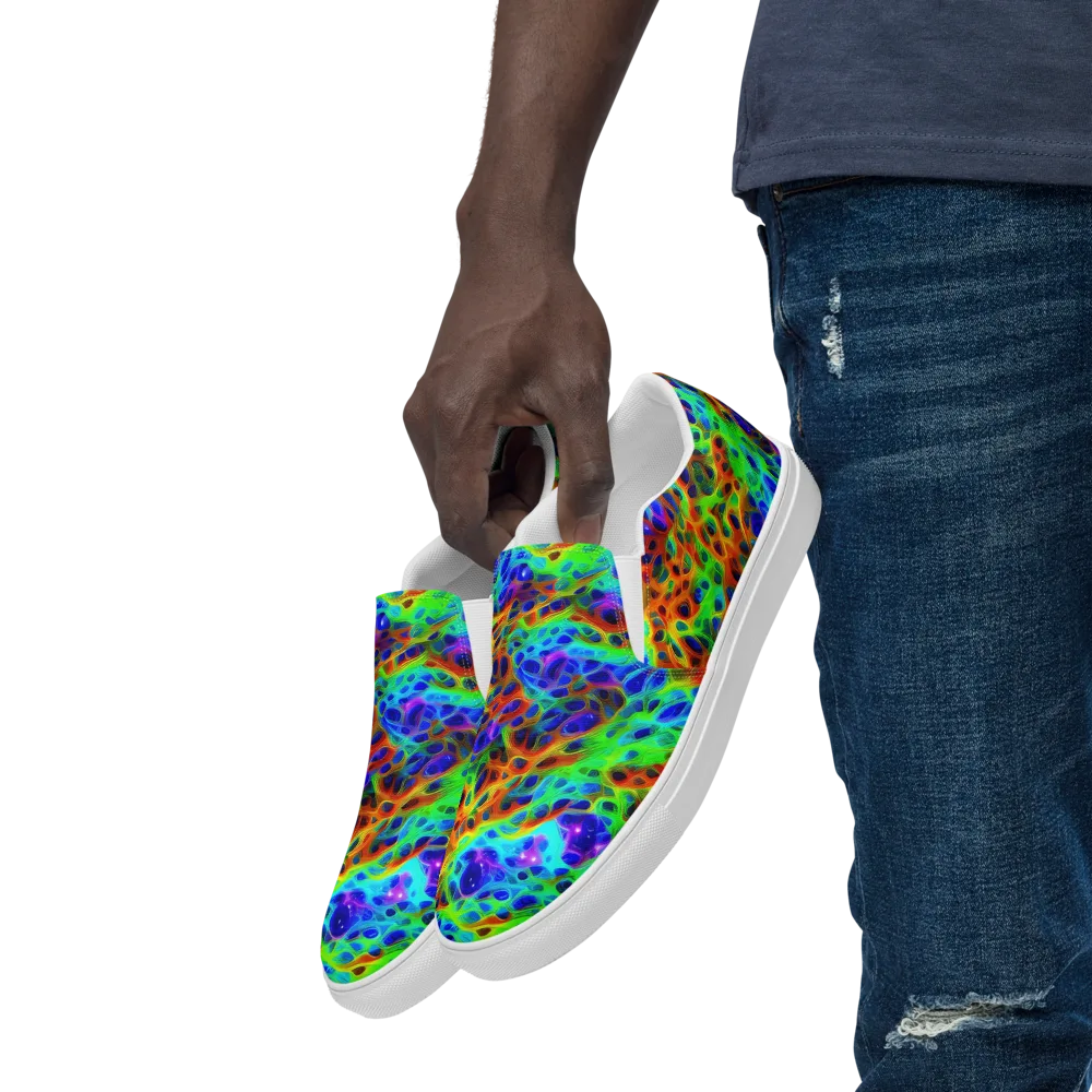 Cosmic Membrane on Men's Slip-On Canvas Shoes — Left Front