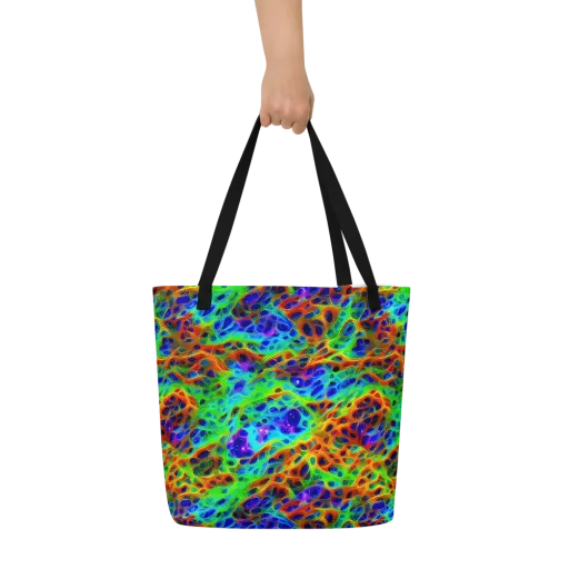 Cosmic Membrane on a Large Tote Bag W/ Pocket