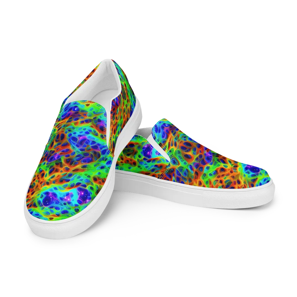 Cosmic Membrane on Women's Slip-On Canvas Shoes — Left Front