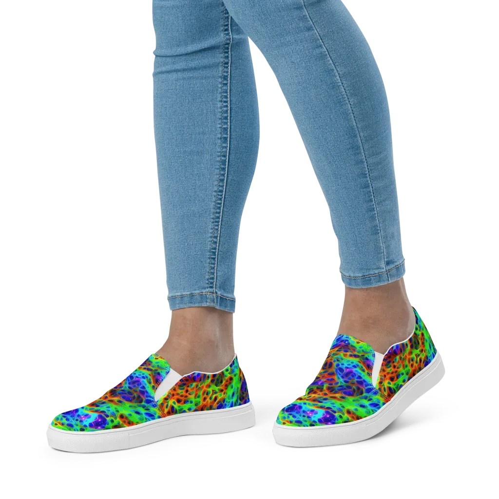 Cosmic Membrane on Women's Slip-On Canvas Shoes — Front