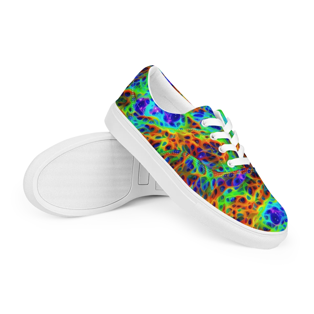 Cosmic Membrane on Men's Lace-Up Canvas Shoes — Right Front