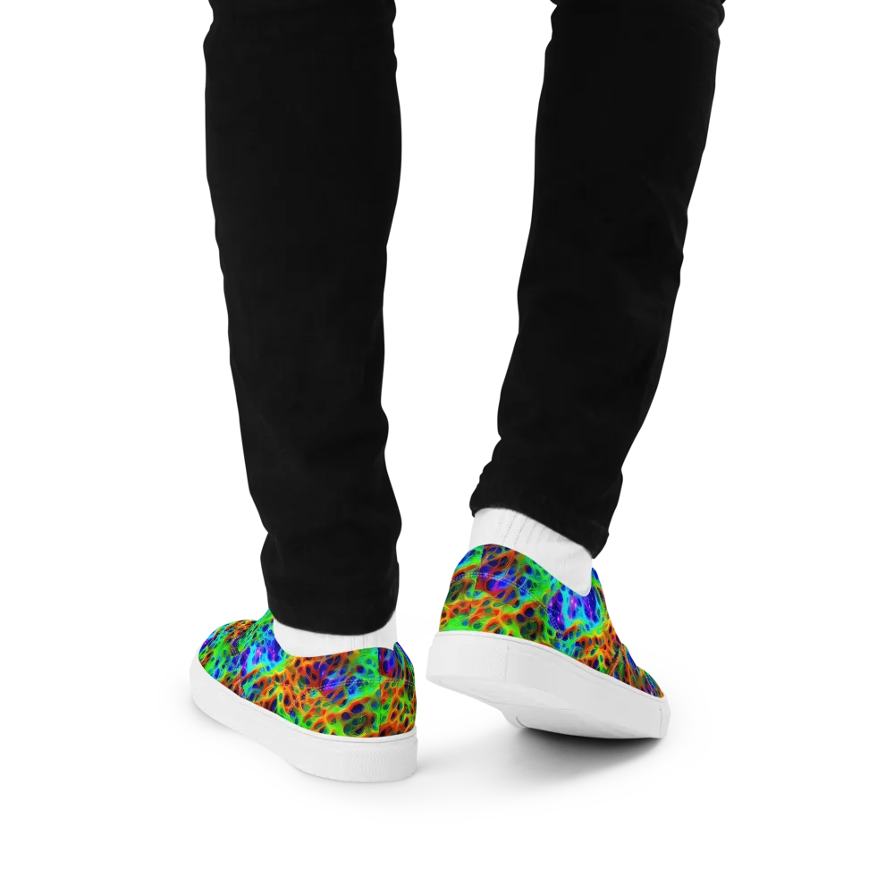 Cosmic Membrane on Men's Lace-Up Canvas Shoes — Back