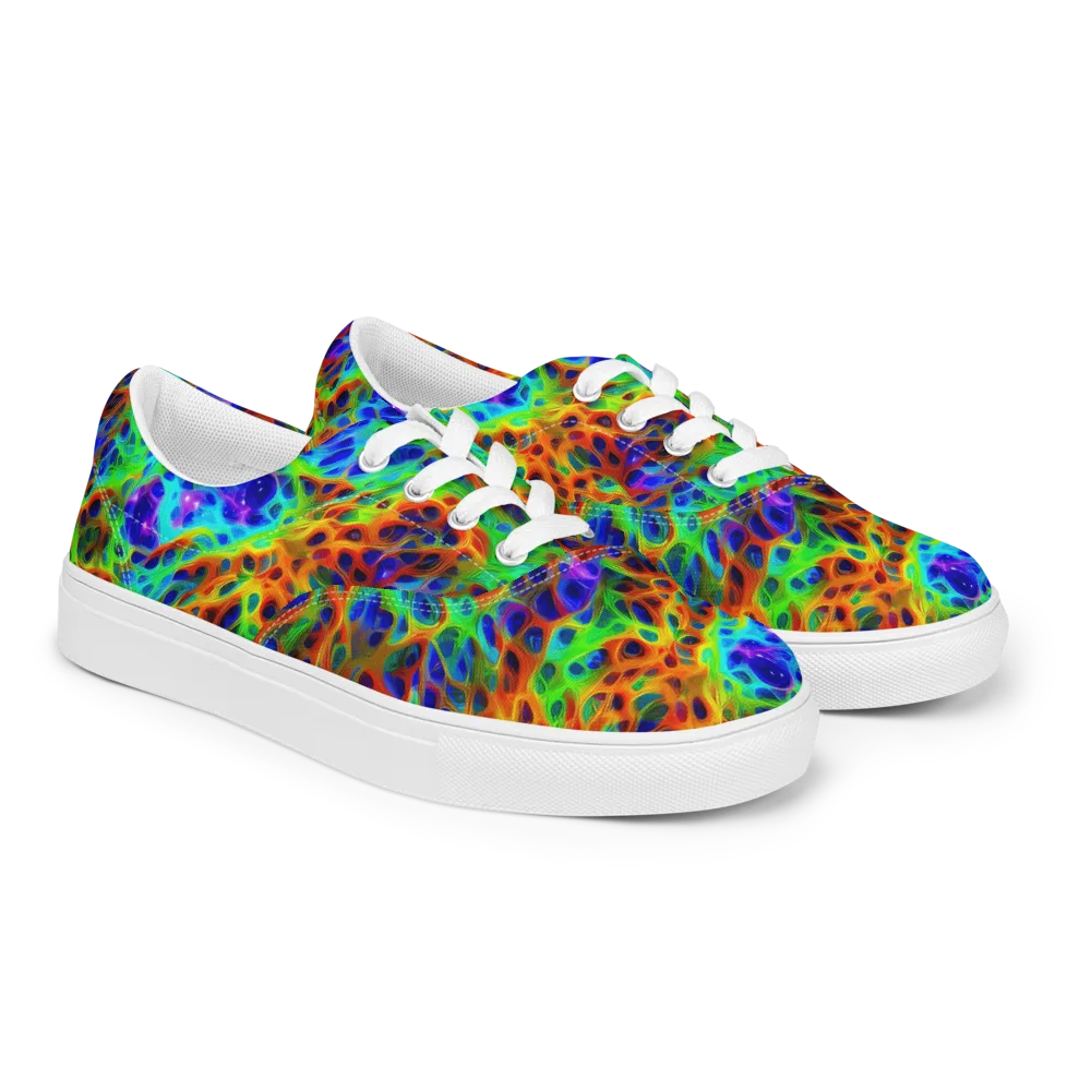 Cosmic Membrane on Men's Lace-Up Canvas Shoes — Right Front