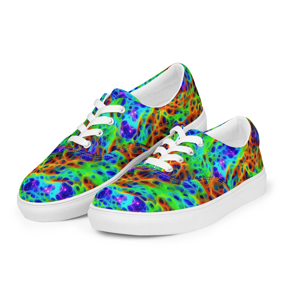 Cosmic Membrane on Men's Lace-Up Canvas Shoes — Left Front
