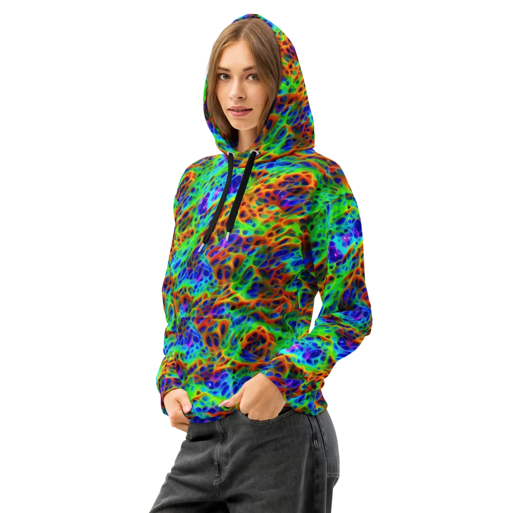 Cosmic Membrane on Cotton Hoodie — Left Front
