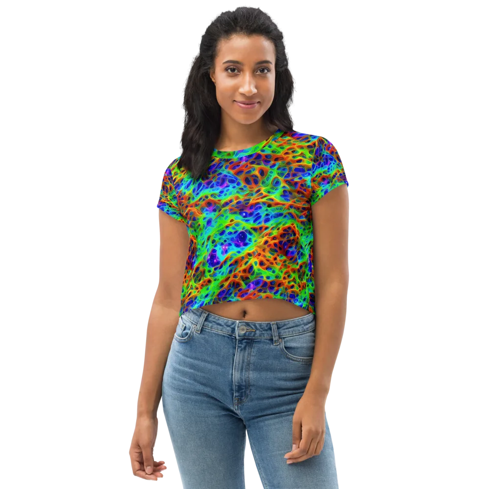 Cosmic Membrane on Crop Tee — Front
