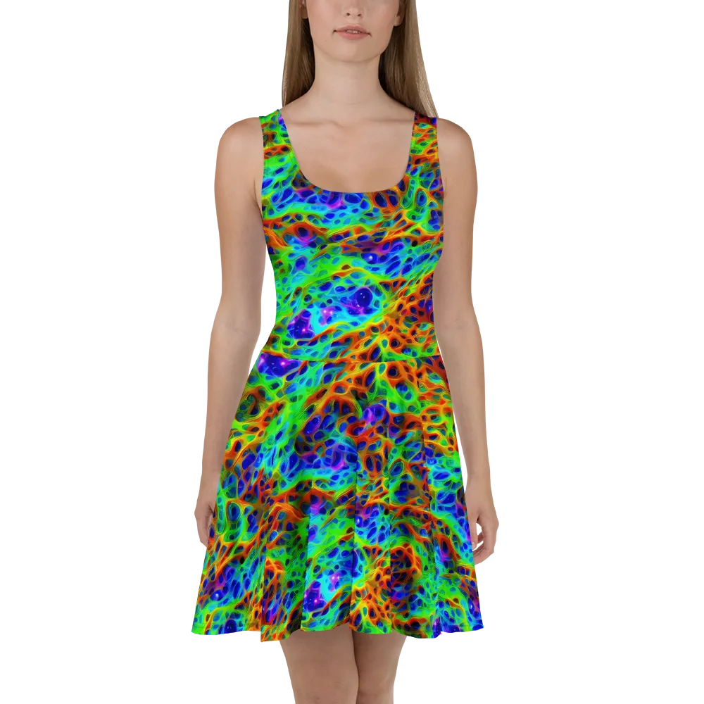 Cosmic Membrane on Skater Dress — Front