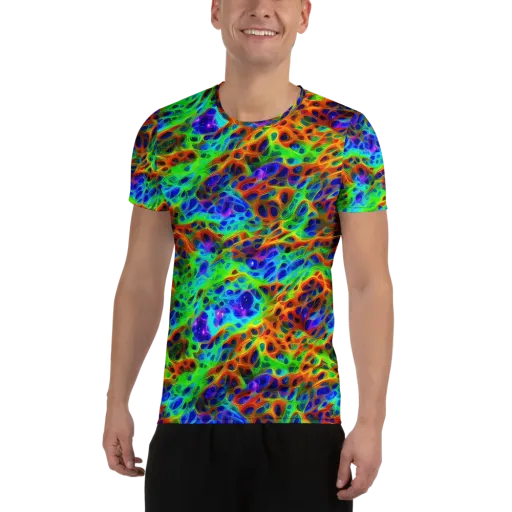 Cosmic Membrane on a Men's Athletic T-Shirt