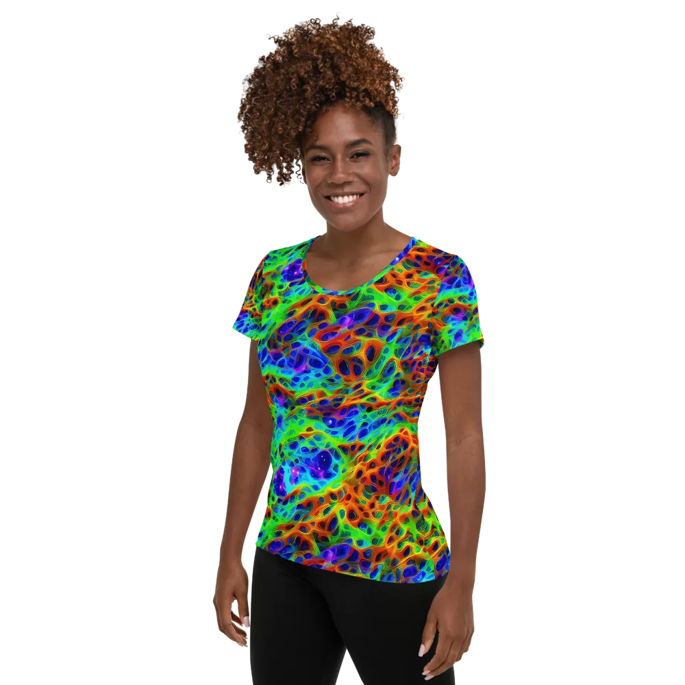 Cosmic Membrane on Women's Athletic T-Shirt — Left