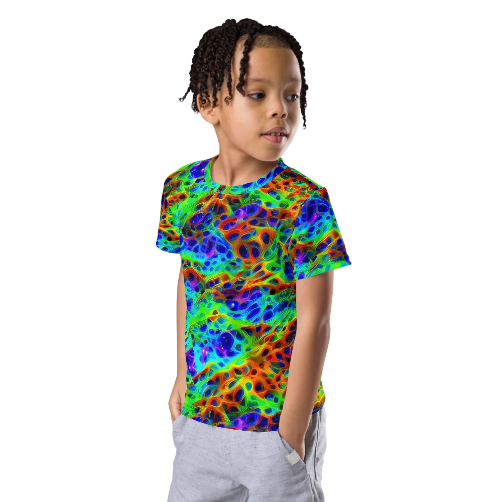 Cosmic Membrane on Kids Crew Neck T-Shirt — Left Front