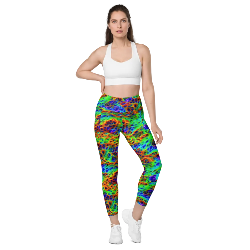 Cosmic Membrane on Leggings with Pockets — Front