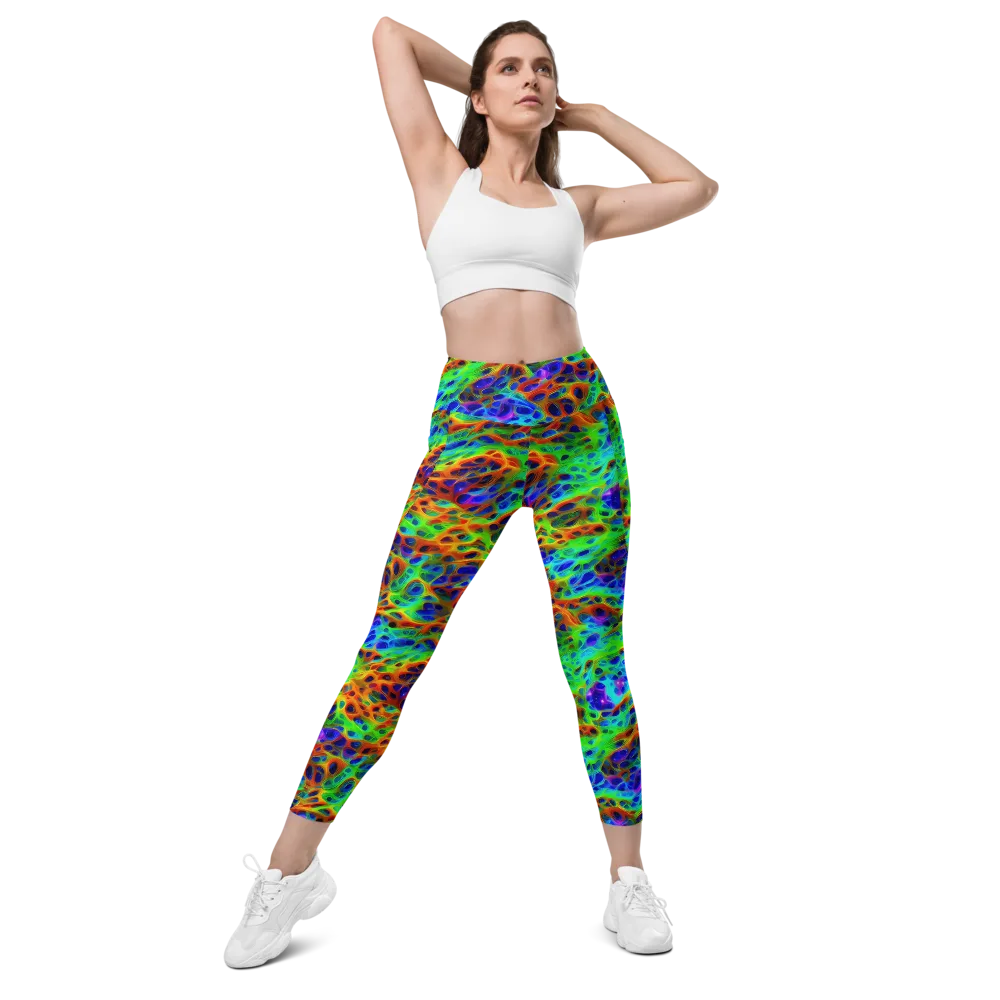 Cosmic Membrane on Leggings with Pockets — Front