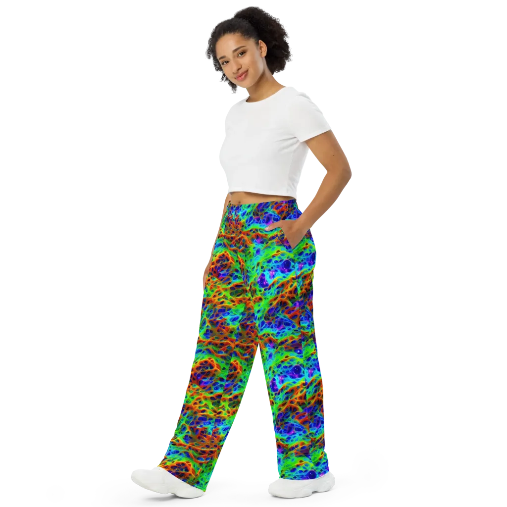 Cosmic Membrane on Wide-Leg Pants — Left Front