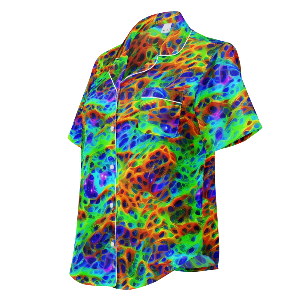 Cosmic Membrane on Women's Short Sleeve Pajama Top — Left Front
