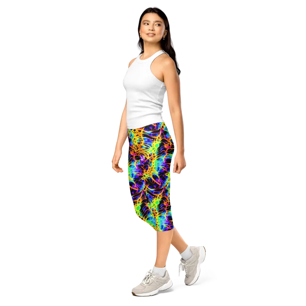 Solaris Mesh on Capri Leggings — Left Front
