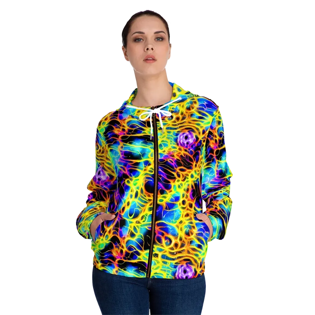 Solaris Mesh on Women's Full-Zip Hoodie — Front On Person