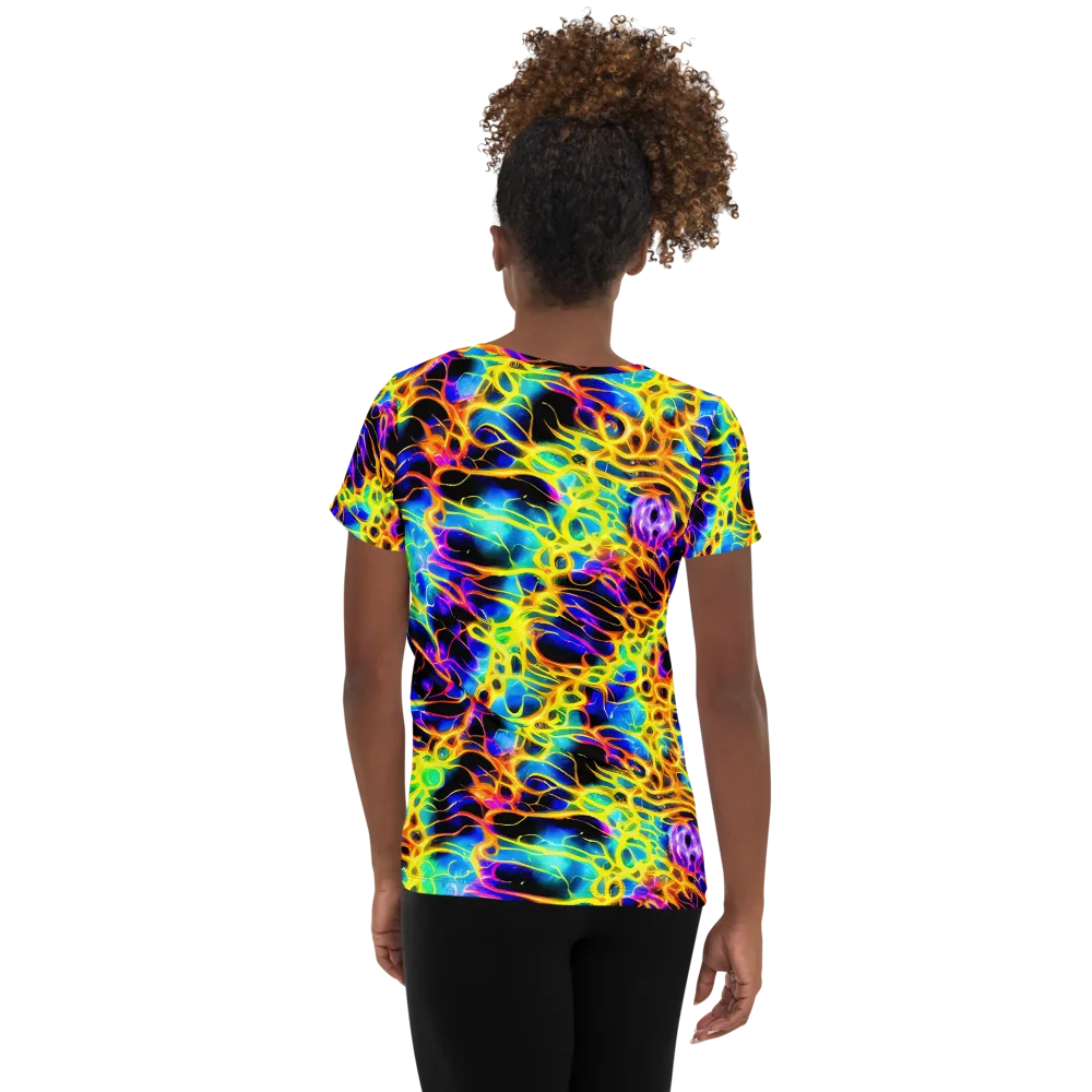 Solaris Mesh on Women's Athletic T-Shirt — Back