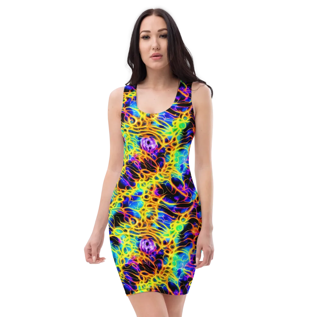 Solaris Mesh on Bodycon Dress — Front