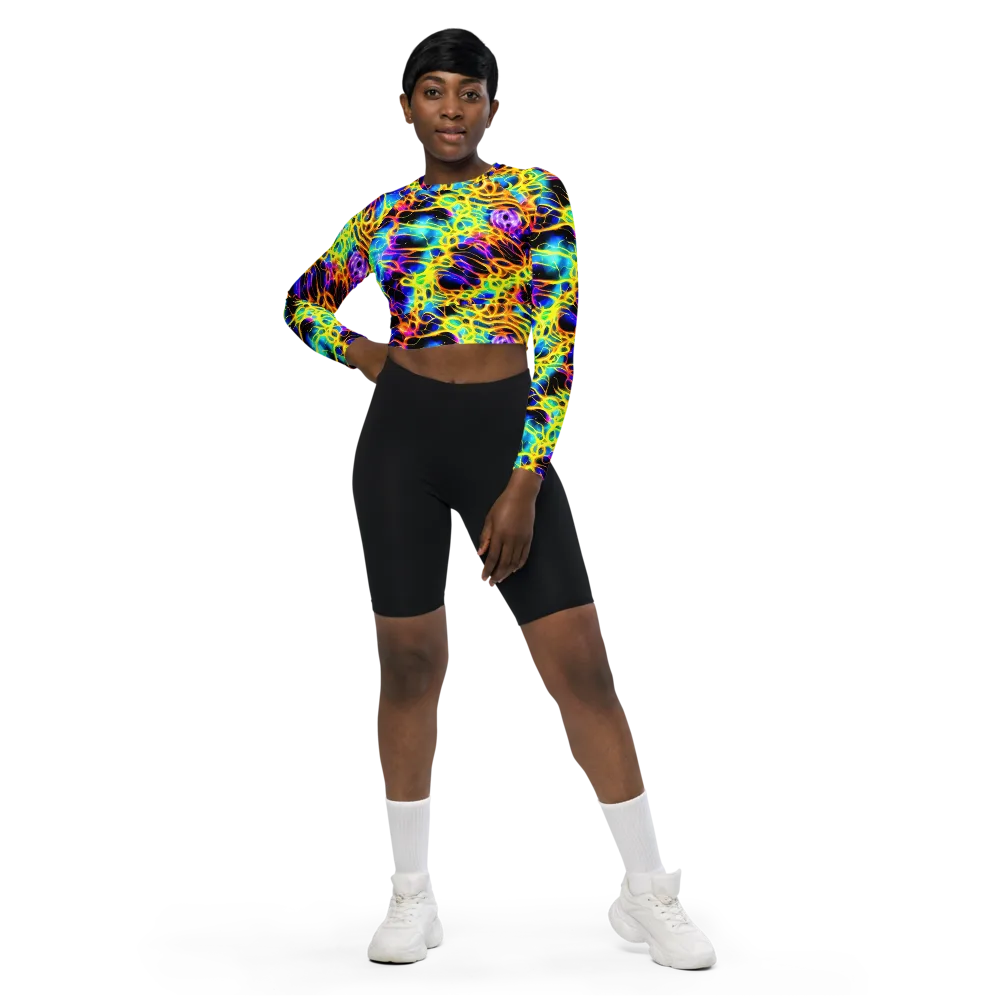 Solaris Mesh on Long Sleeve Crop Top — Front
