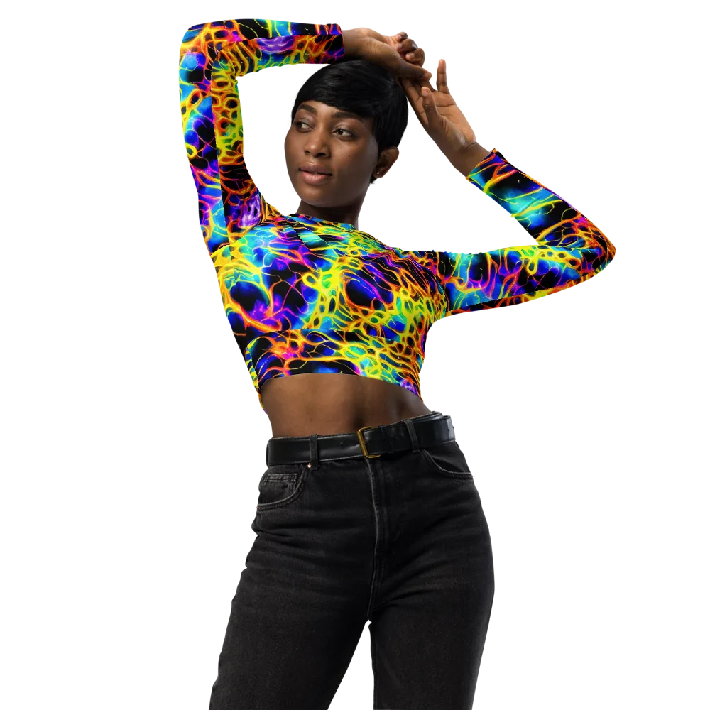 Solaris Mesh on Long Sleeve Crop Top — Front