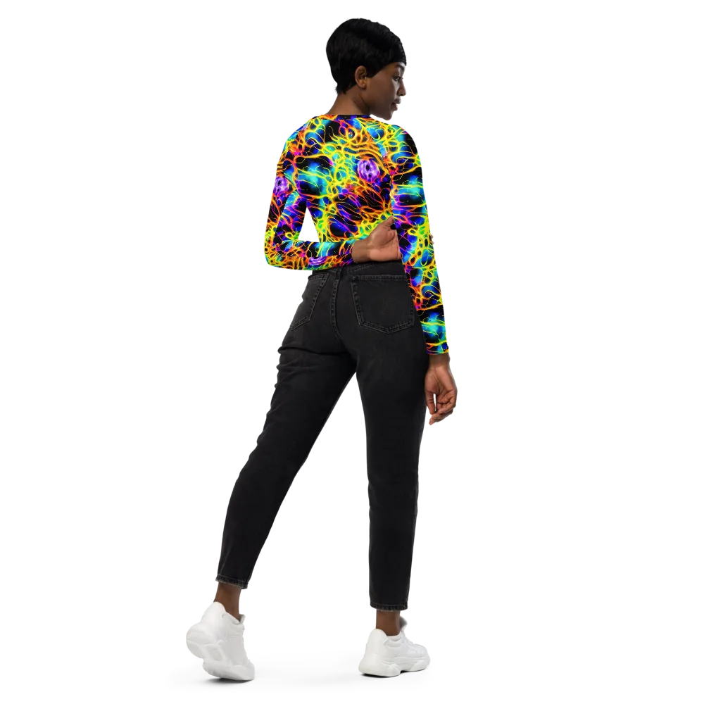 Solaris Mesh on Long Sleeve Crop Top — Right Back