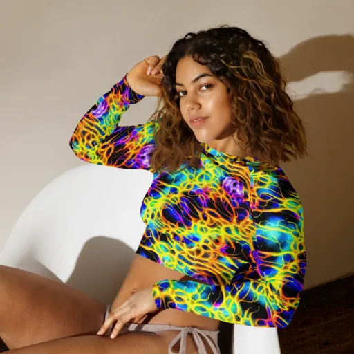 Solaris Mesh on a Long Sleeve Crop Top
