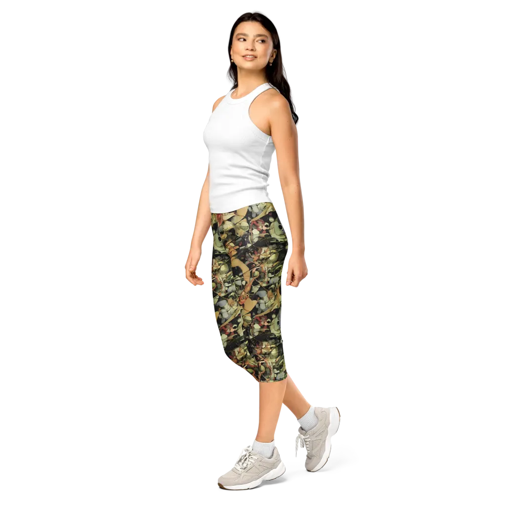 Olive Riddle on Capri Leggings — Left Front