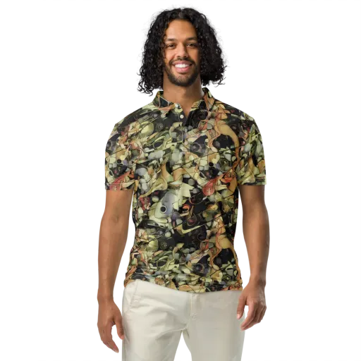 Olive Riddle on a Men's Slim Fit Polo Shirt