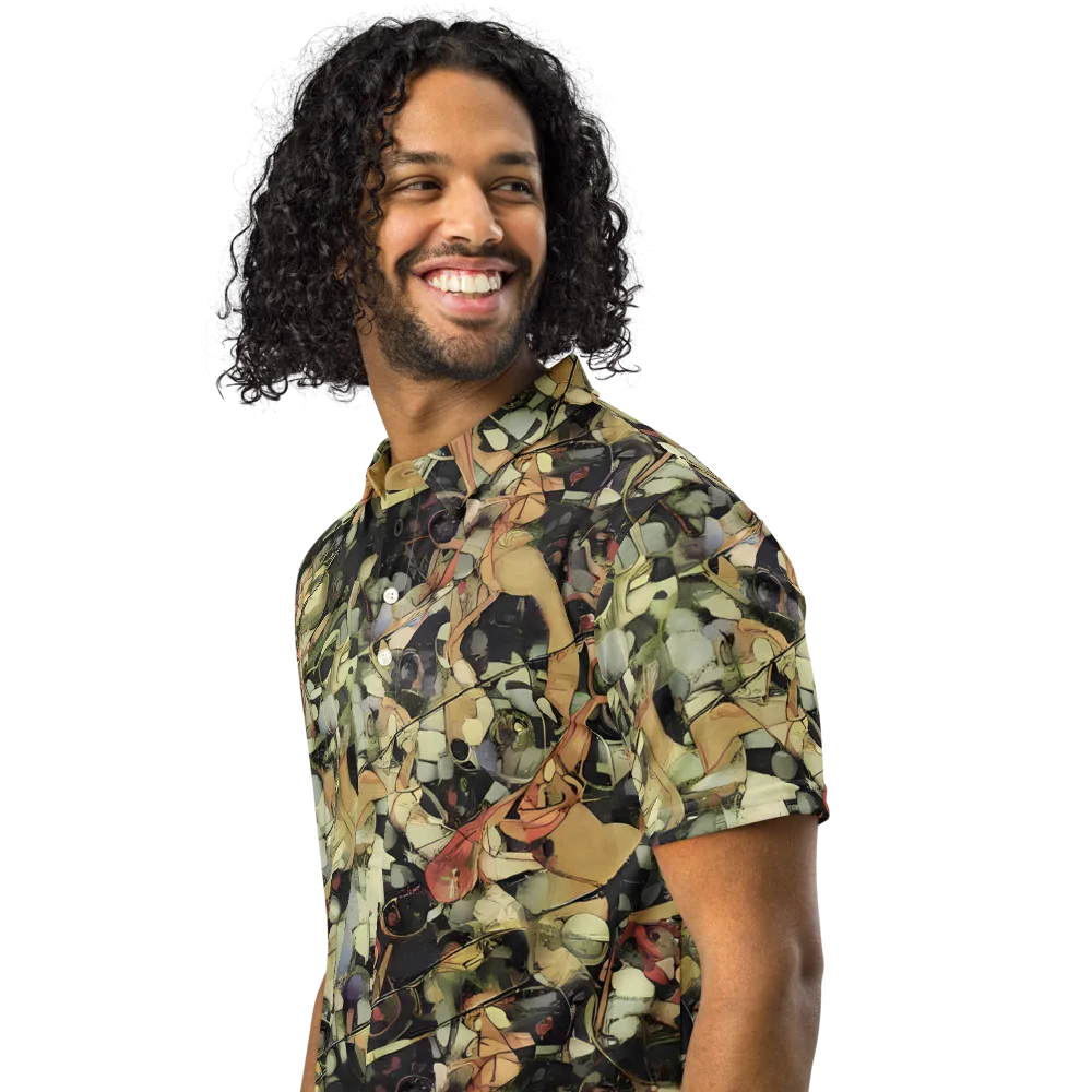 Olive Riddle on Men's Slim Fit Polo Shirt — Left Front
