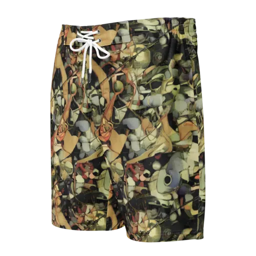 Olive Riddle on a Men's Board Shorts
