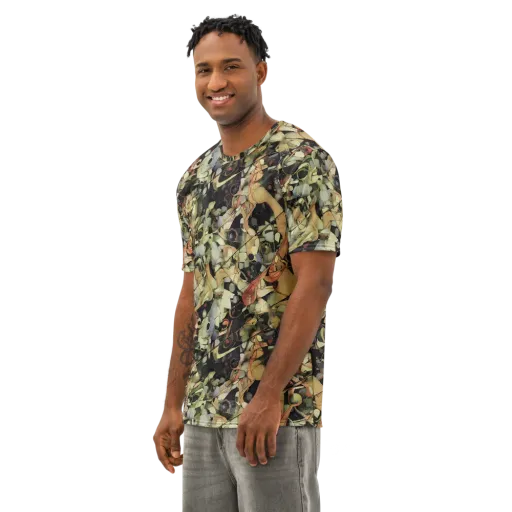 Olive Riddle on a Men's Cotton Crew Neck T-Shirt