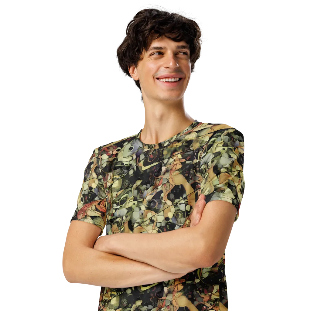 Olive Riddle on Men's Crew Neck T-Shirt — Left Front