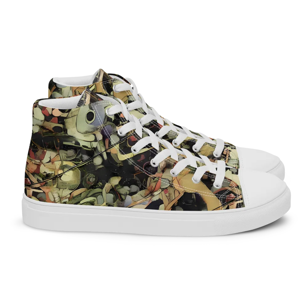 Olive Riddle on Women's High Top Canvas Shoes — Right