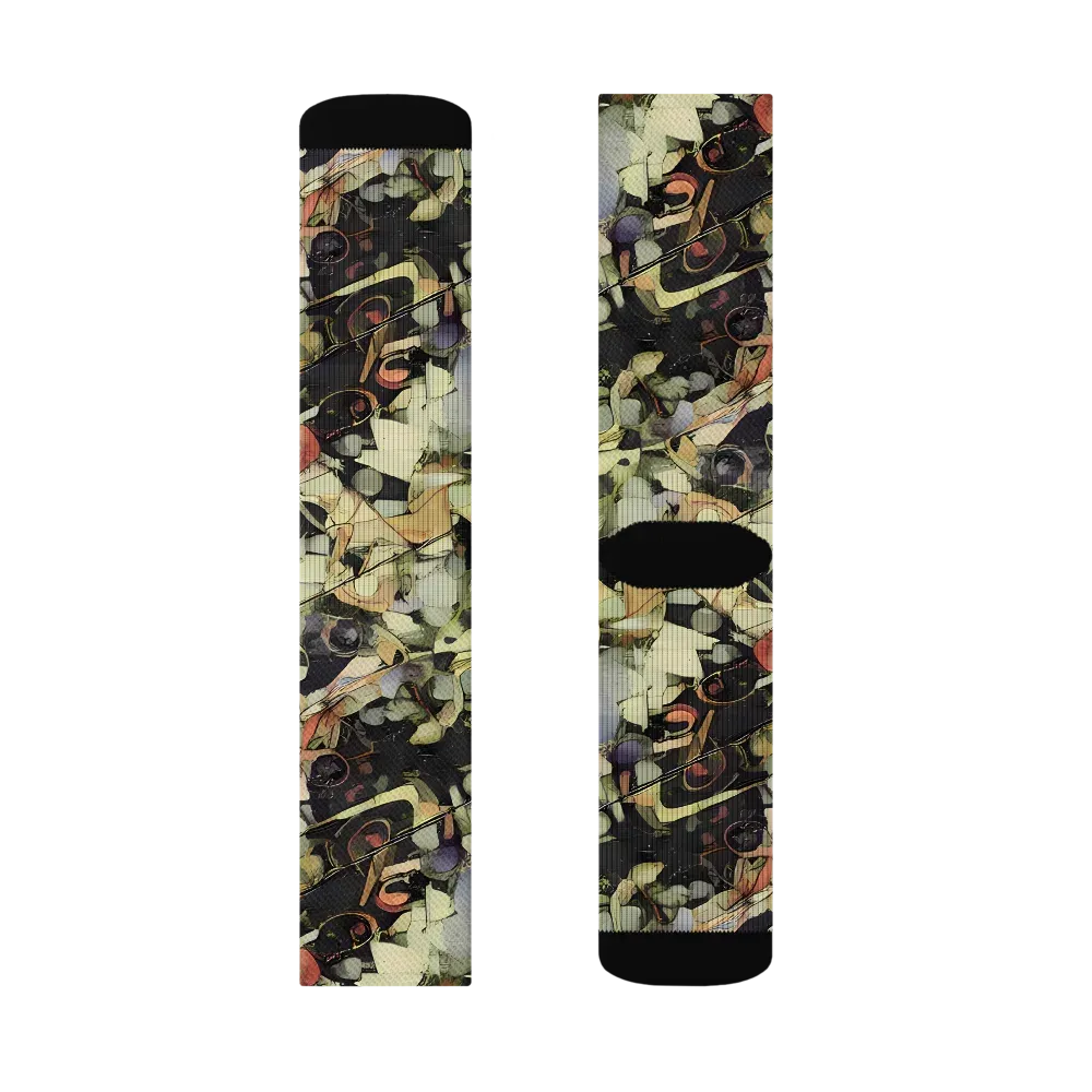 Olive Riddle on Socks — Right Sock